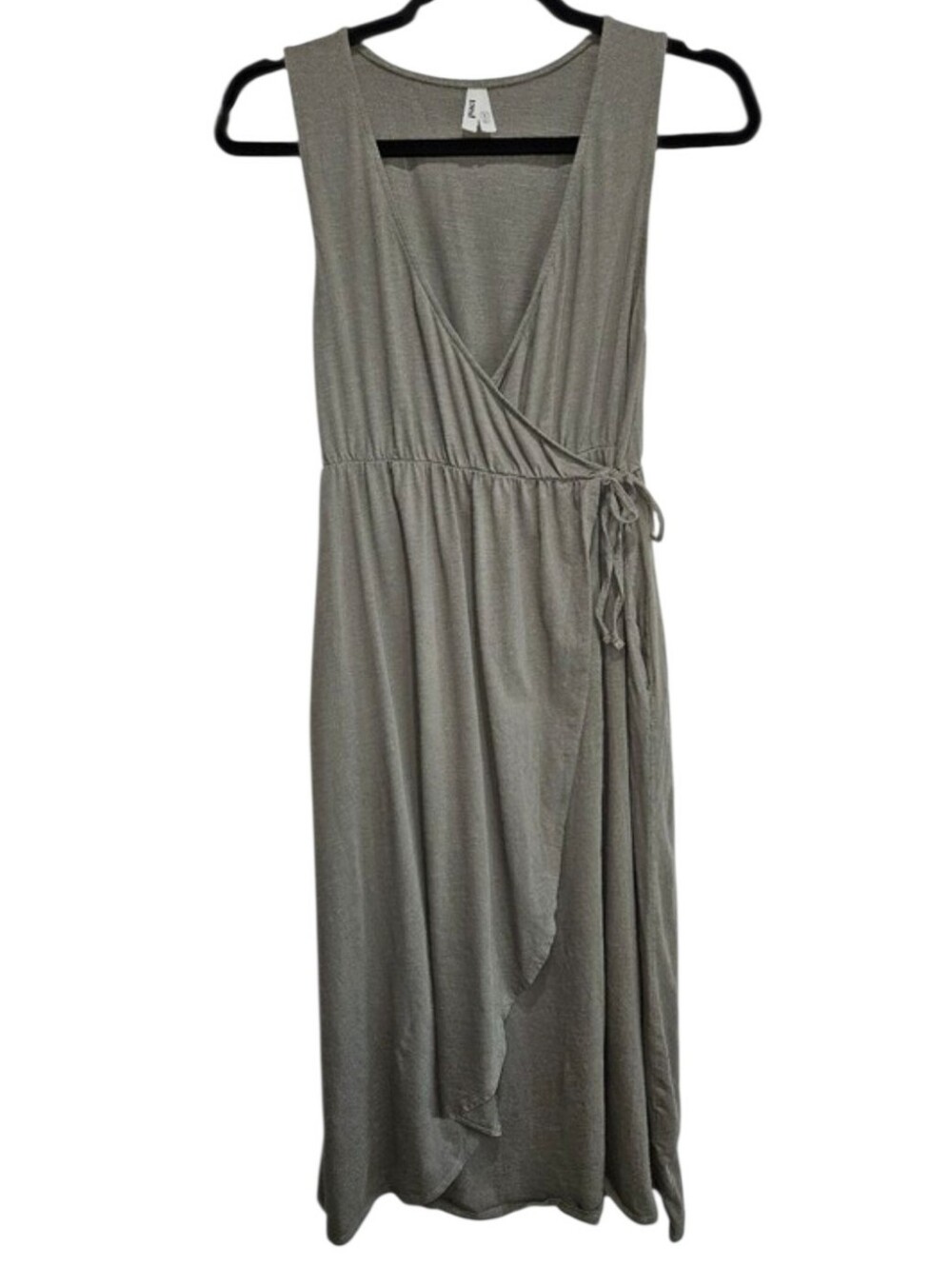 PACT Dress Organic Cotton Women's Small Wrap Sleeveless Green / Gray